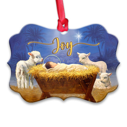 Joy to the Earth Christian - Medallion Aluminium Ornament (Printed On Both Sides) 1122