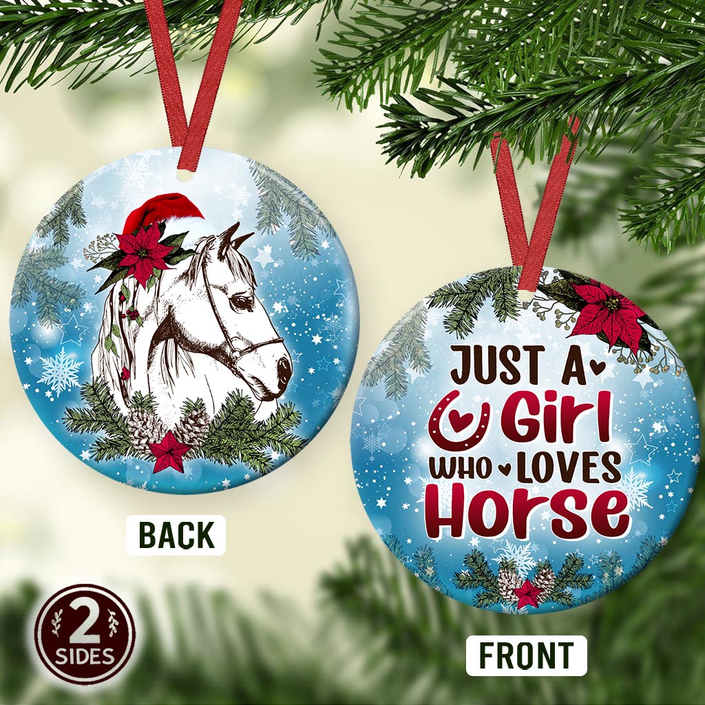 Just A Girl Who Loves Horse - Horse Ornament (Printed On Both Sides) 1022