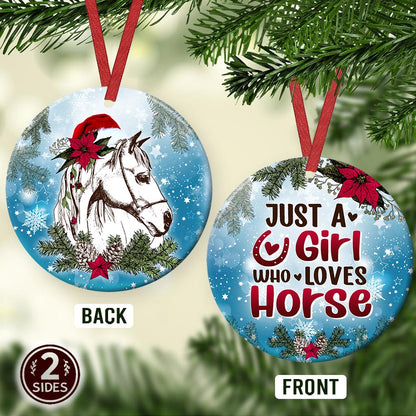 Just A Girl Who Loves Horse - Horse Ornament (Printed On Both Sides) 1022