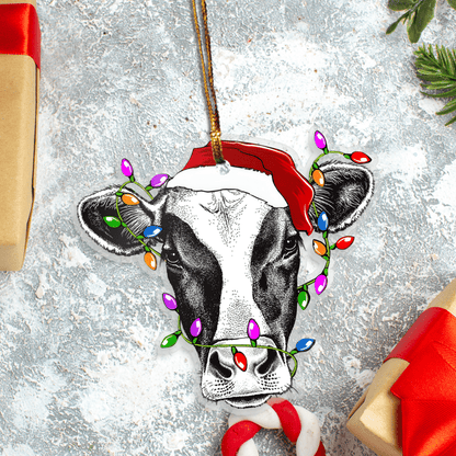 Cow Christmas Lights - Cow Ornament (Printed On Both Sides) 1022