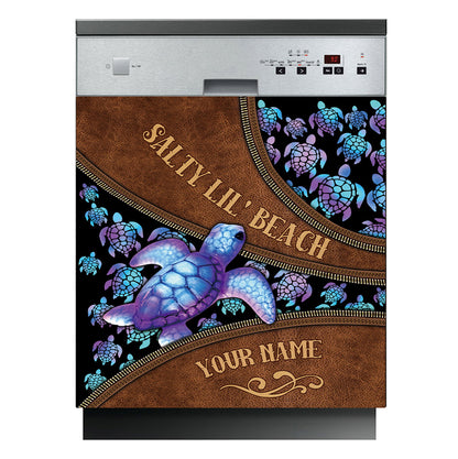 Salty Lil' Beach - Personalized Turtle Dishwasher Cover