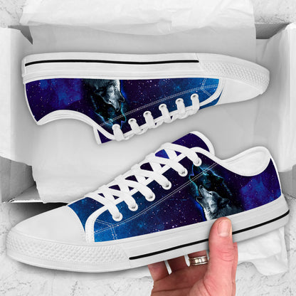 Galaxy Night Sky - Wolf Low Top Shoes