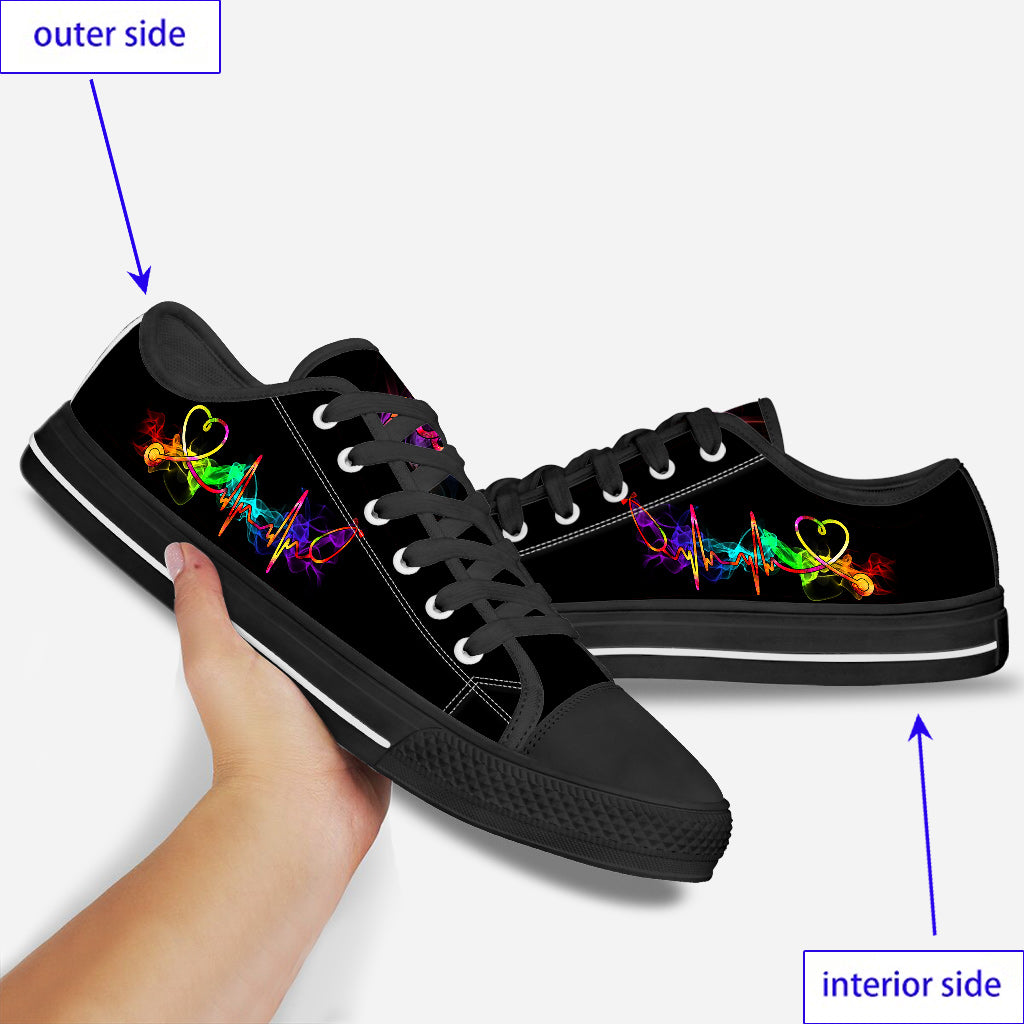 Nurse Heart Beat - Nurse Low Top Shoes