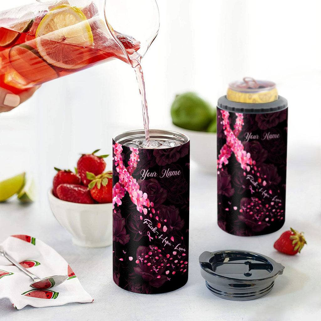 Faith Hope Love - Personalized Breast Cancer Awareness Can Cooler