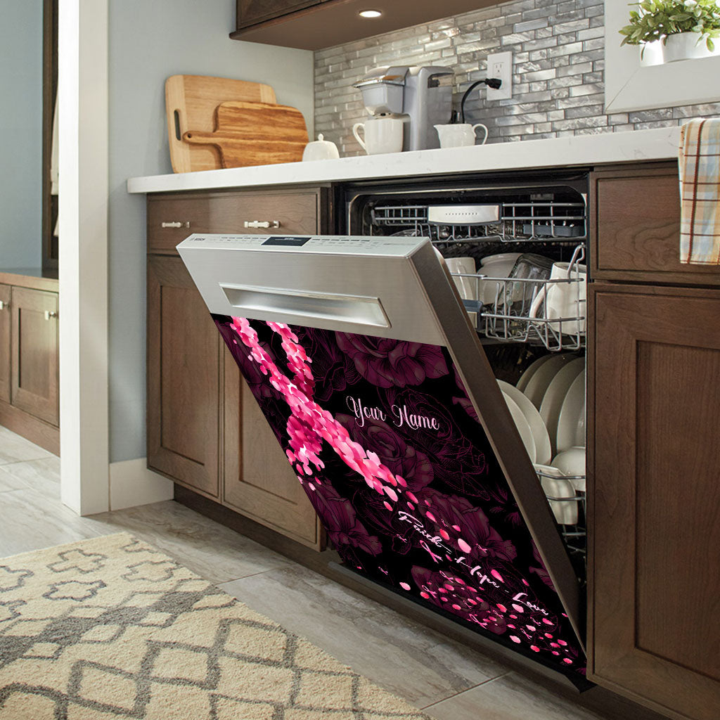 Faith Hope Love - Personalized Breast Cancer Awareness Dishwasher Cover