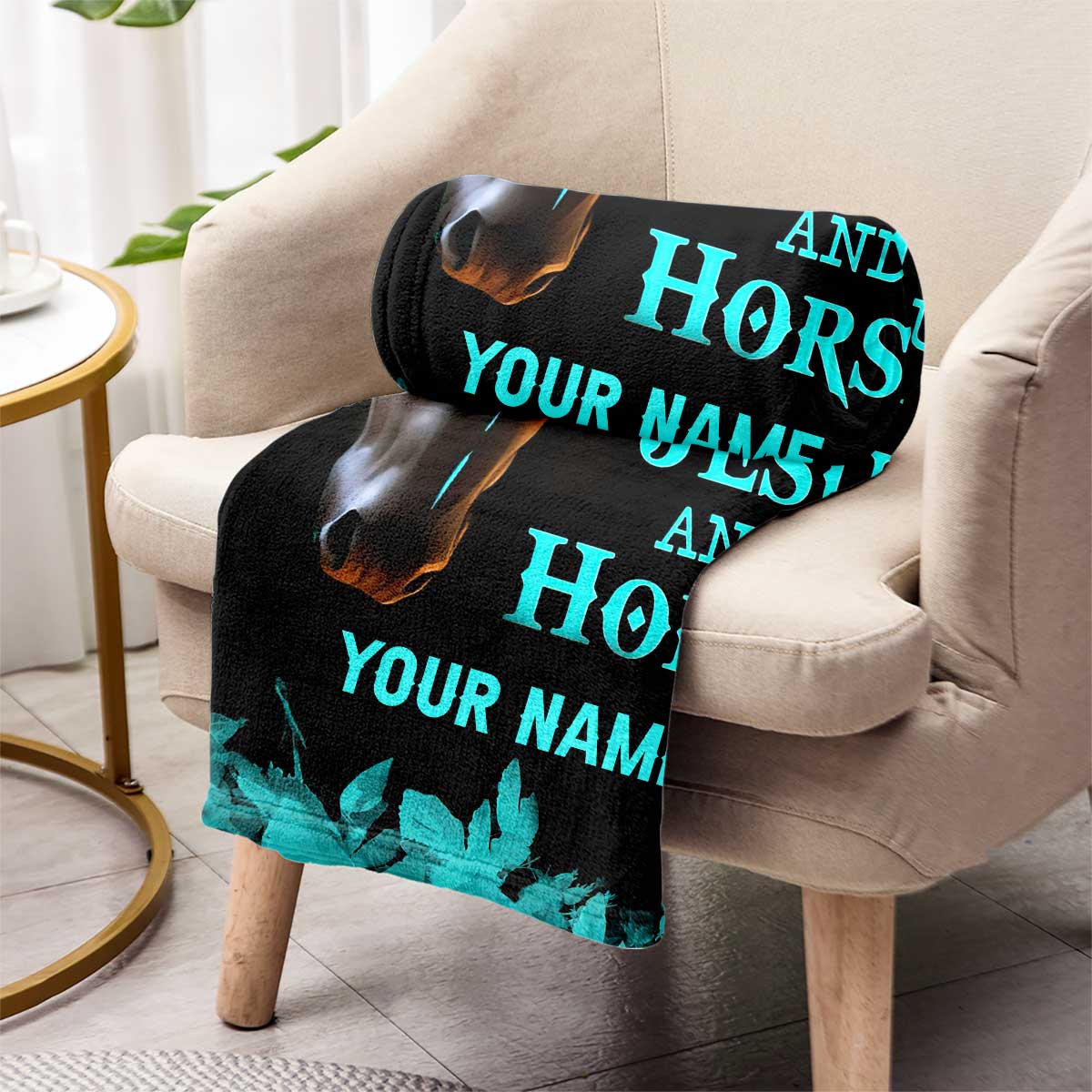 This Girl Runs On Jesus And Horse - Personalized Horse Blanket