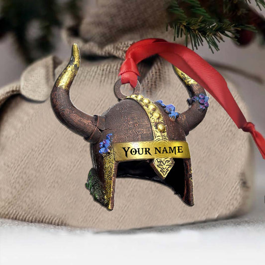 Viking Helmet - Personalized Ornament (Printed On Both Sides)