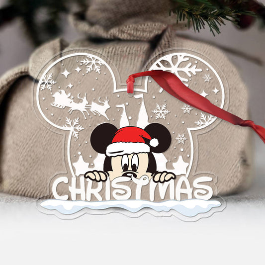 Christmas Mouse Ear - Personalized Transparent Ornament