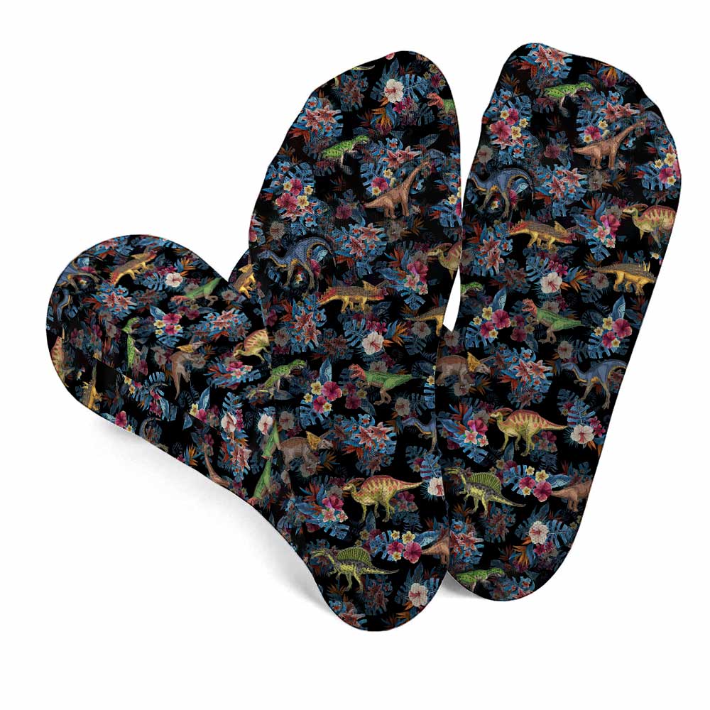 Tropical Dinosaurs Pattern - Dinosaur Socks
