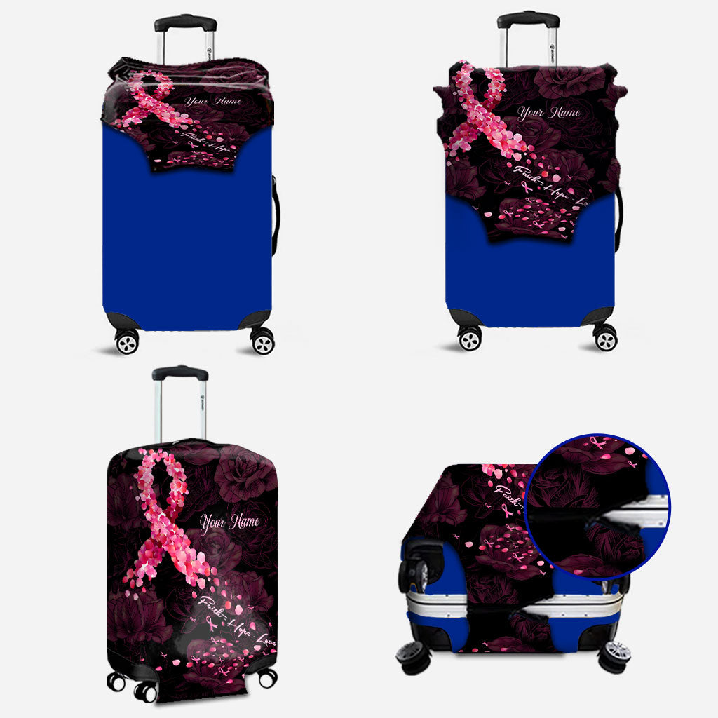 Faith Hope Love - Personalized Breast Cancer Awareness Luggage Cover