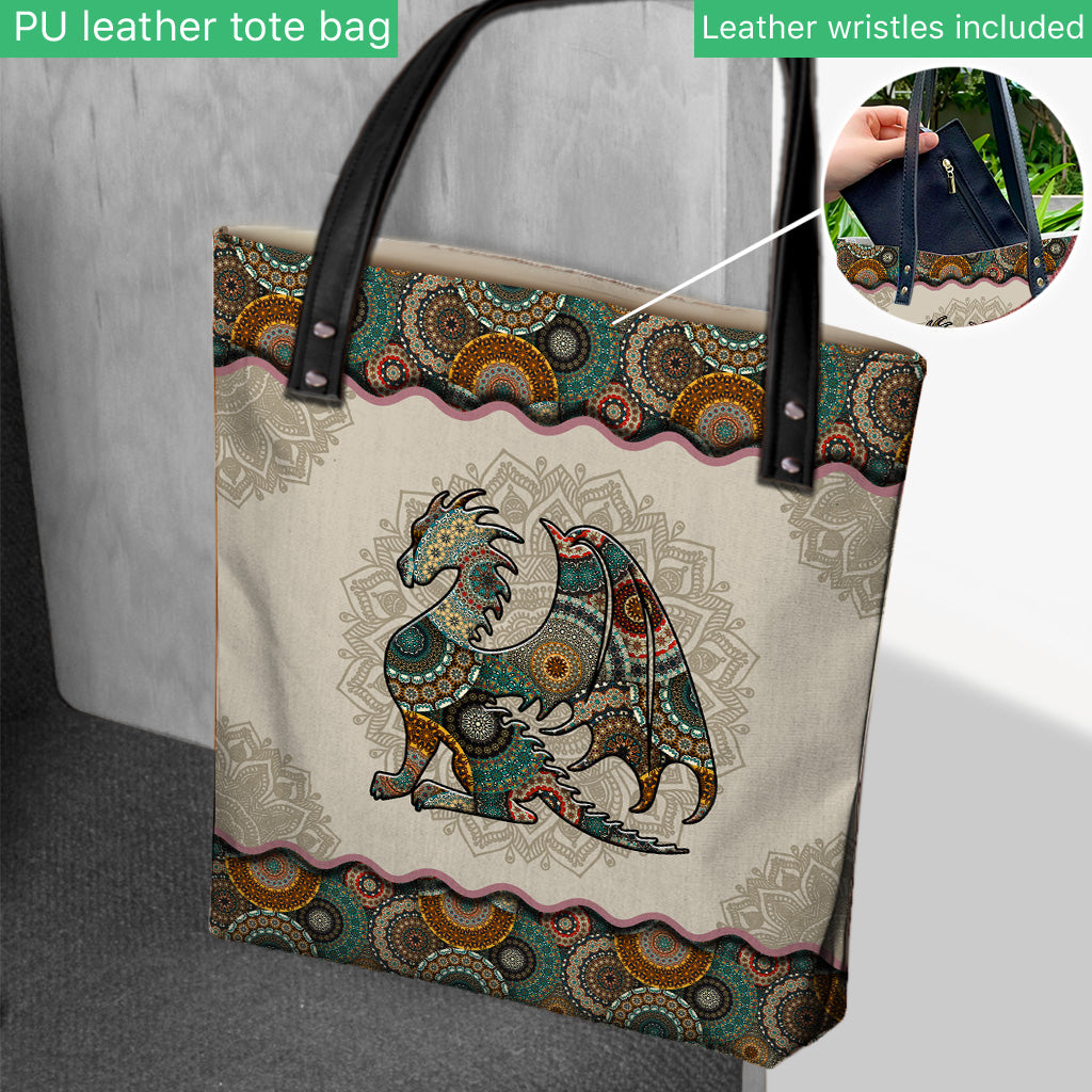 Mandala Dragon Pattern - Dragon Tote Bag