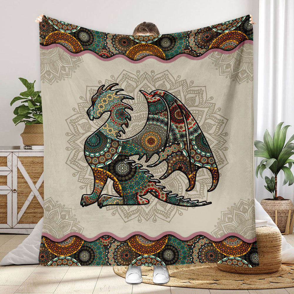 Mandala Dragon Pattern - Dragon Blanket
