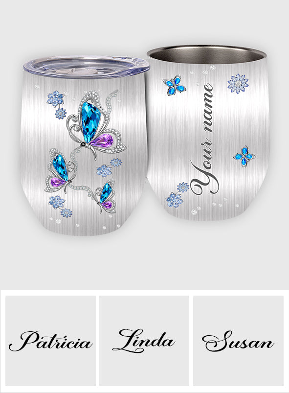 Love Butterflies - Personalized Butterfly Wine Tumbler
