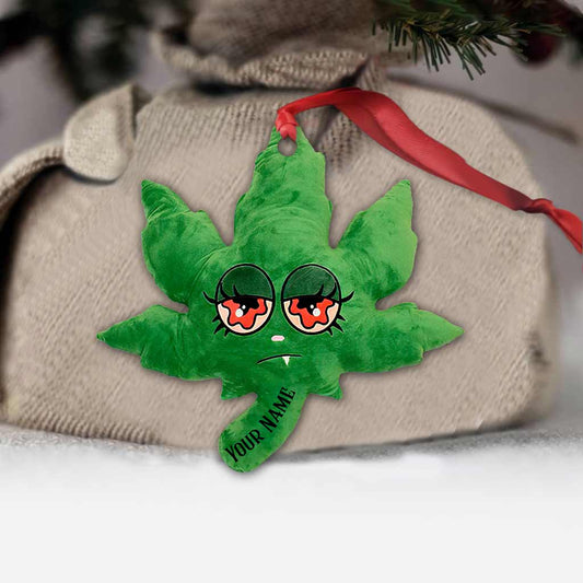 Get High Eyes - Personalized Christmas Weed Ornament (Printed On Both Sides)
