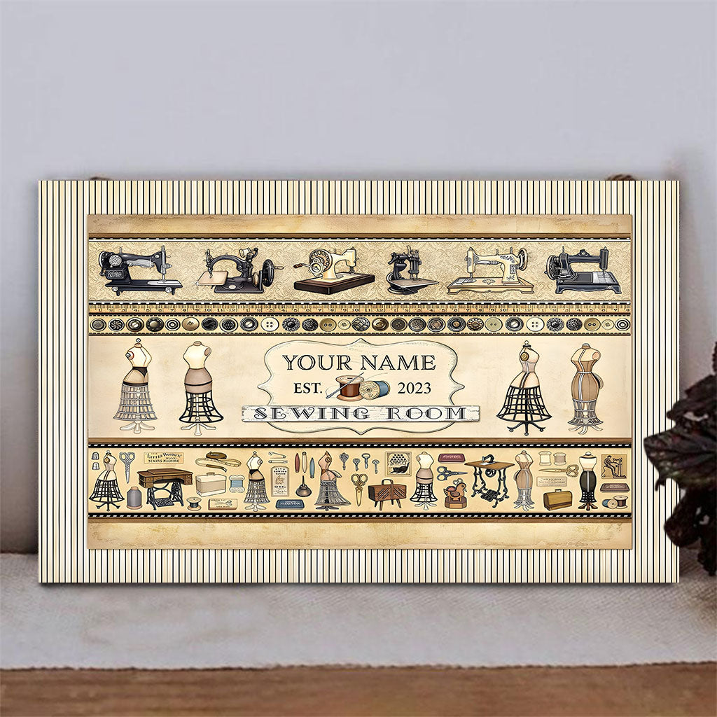 Sewing Room - Personalized Sewing Rectangle Wood Sign