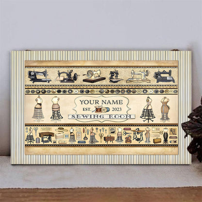 Sewing Room - Personalized Sewing Rectangle Wood Sign