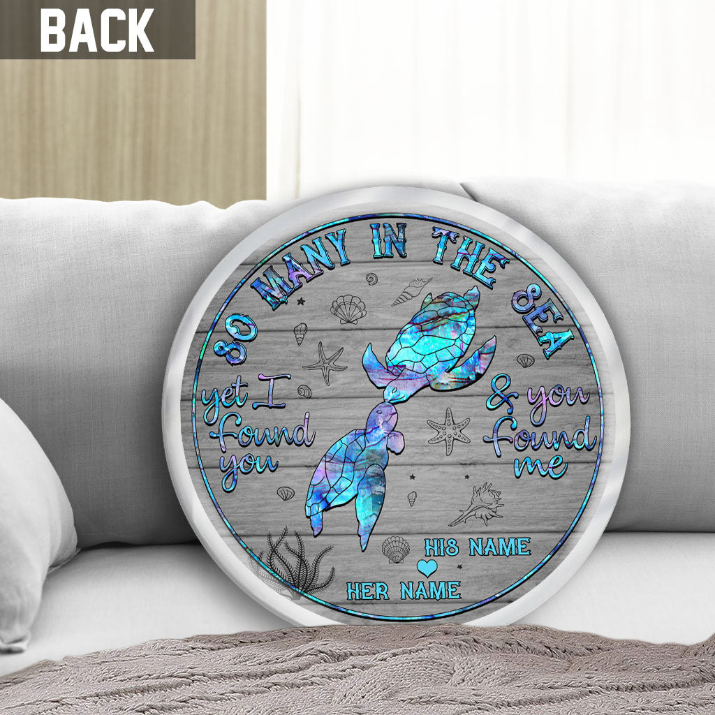 So Many In The Sea - Personalized Turtle Shaped Pillow