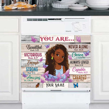 God Say You Are - Personalized African American Dishwasher Cover