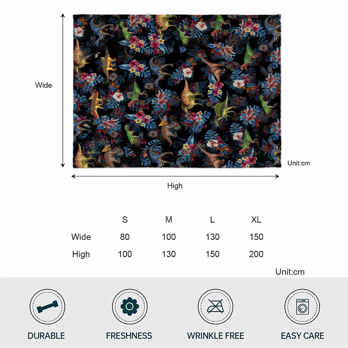 Tropical Dinosaurs Pattern - Dinosaur Blanket