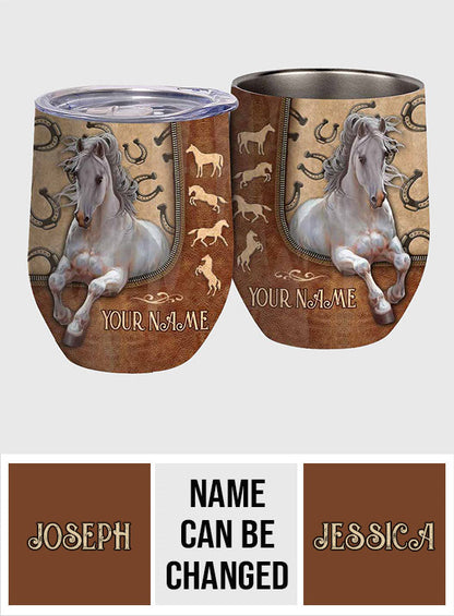 Love Horse - Personalized Horse Wine Tumbler