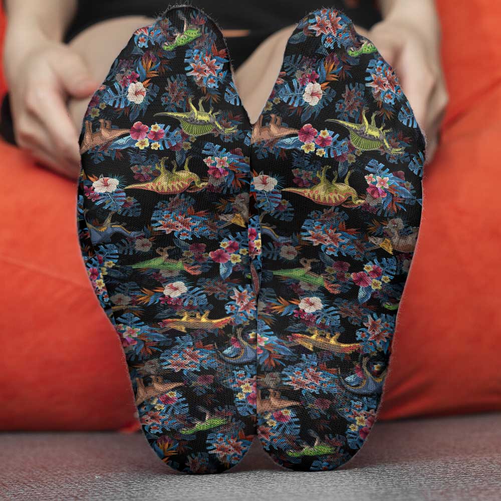 Tropical Dinosaurs Pattern - Dinosaur Socks