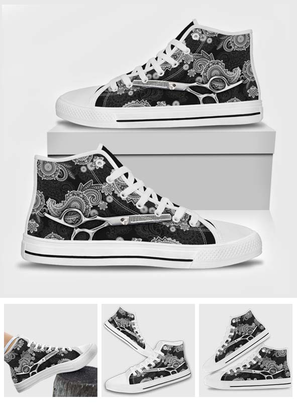 Mandala Pattern - Hairdresser High Top Shoes