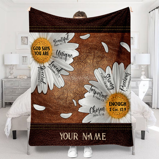 God Says You Are - Personalized Christian Blanket