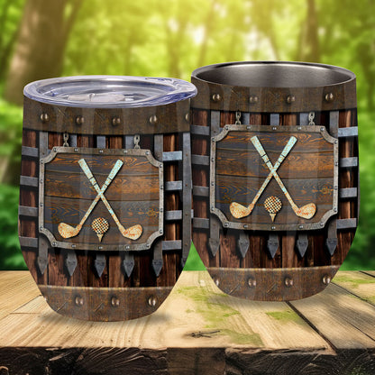 Golf Metal Pattern - Golf Wine Tumbler