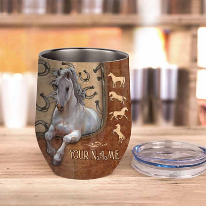 Love Horse - Personalized Horse Wine Tumbler