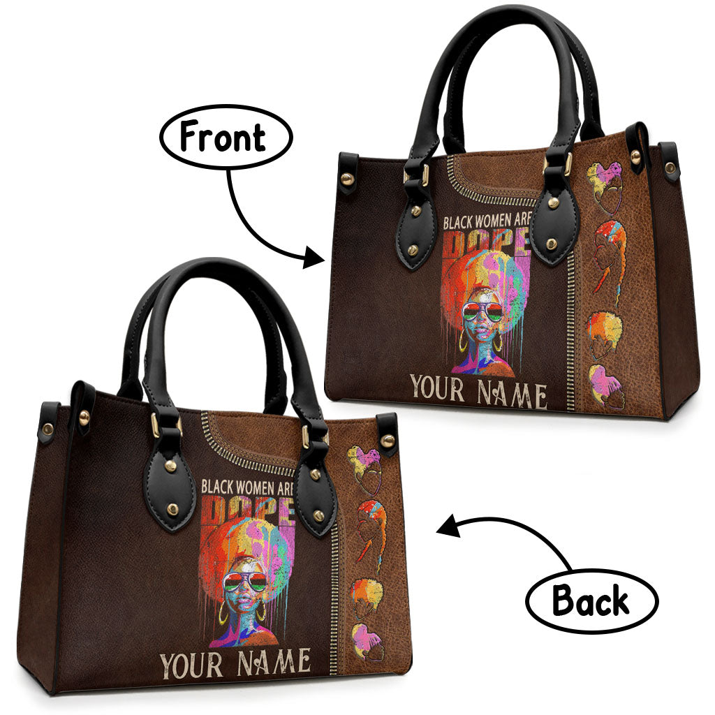 Black Women Are Dope - Personalized African American Leather Handbag