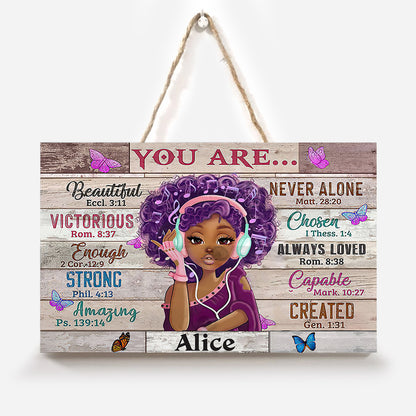God Say You Are - Personalized African American Rectangle Wood Sign