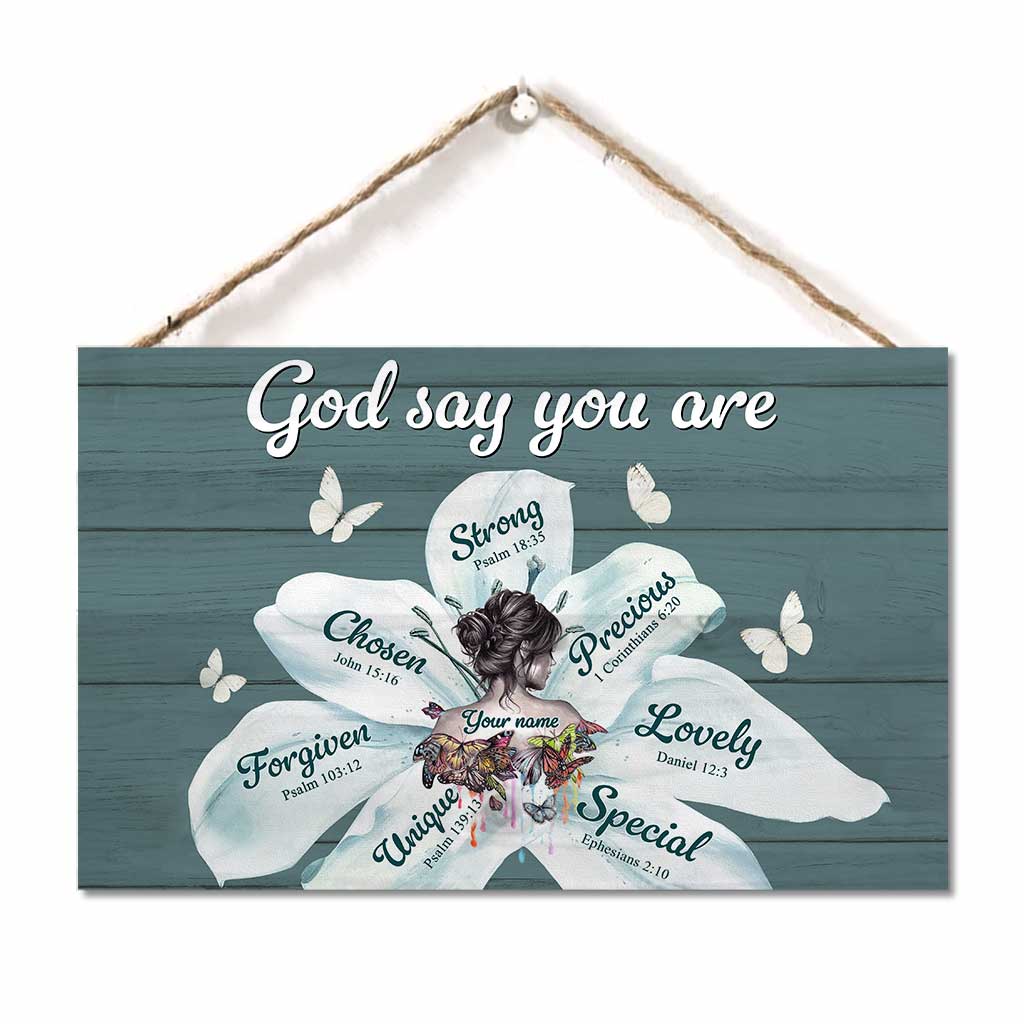 God Say You Are - Personalized Christian Rectangle Wood Sign