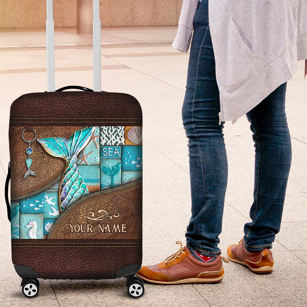 Love Mermaid - Personalized Mermaid Luggage Cover