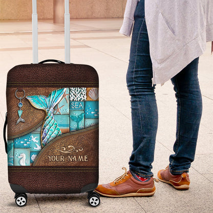 Love Mermaid - Personalized Mermaid Luggage Cover