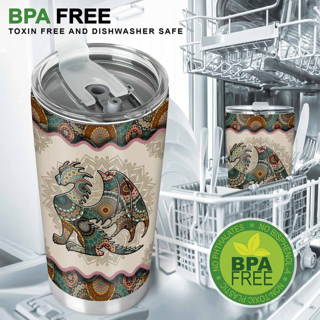 Mandala Dragon Pattern - Dragon Tumbler