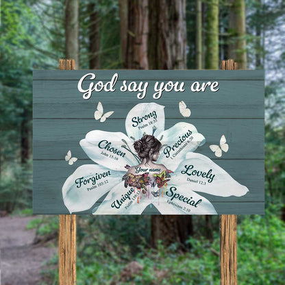 God Say You Are - Personalized Christian Rectangle Wood Sign