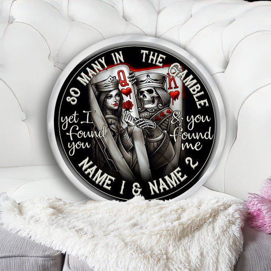 So Many In The Gamble - Personalized Poker Shaped Pillow