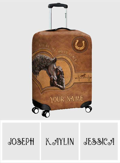 You're My Happy Place - Personalized Horse Luggage Cover
