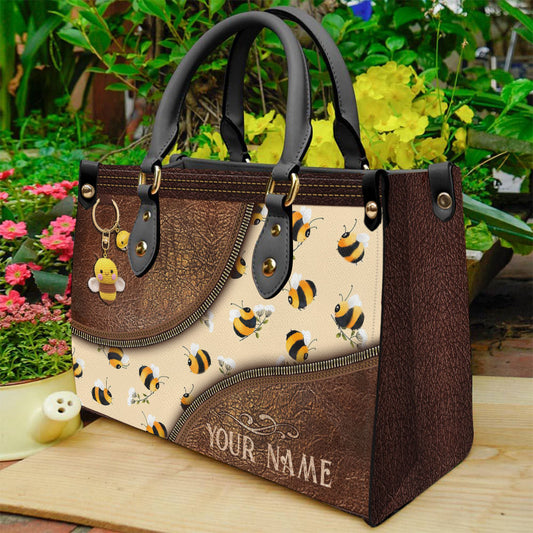 Bee Happy - Personalized Bee Leather Handbag