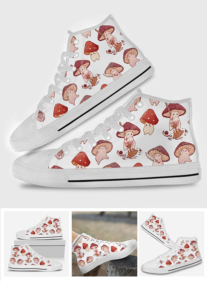 Mushrooms Pattern - Mushroom High Top Shoes