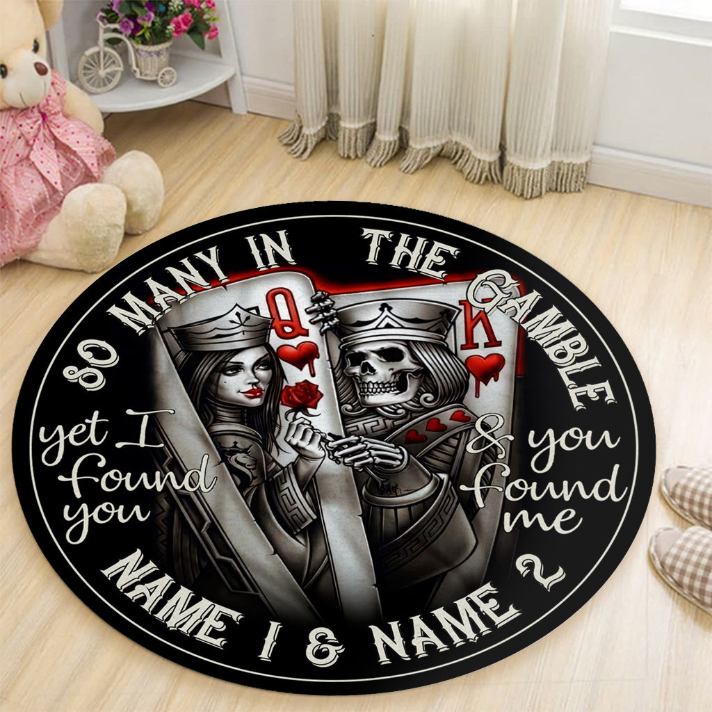 So Many In The Gamble - Personalized Poker Round Rug