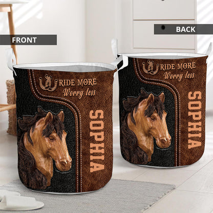 Ride More Worry Less - Personalized Horse Storage Basket