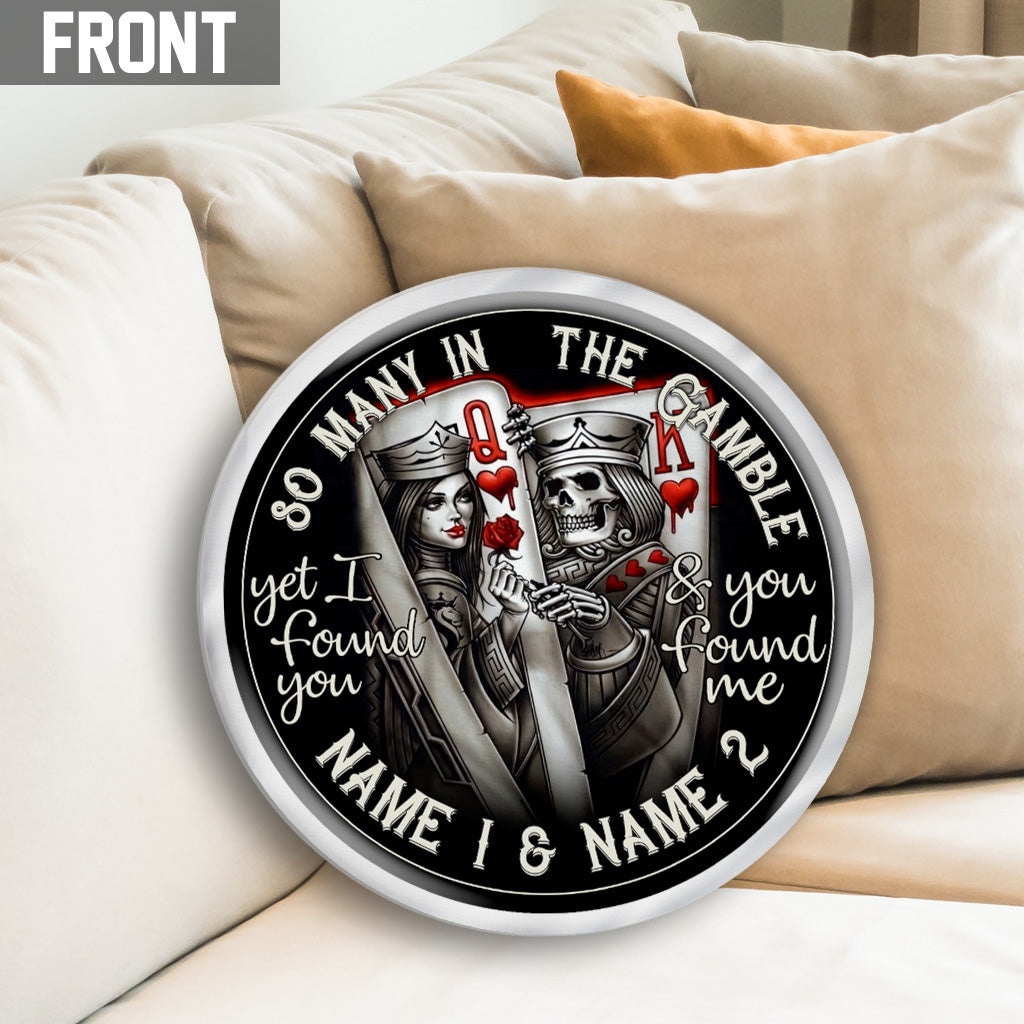 So Many In The Gamble - Personalized Poker Shaped Pillow
