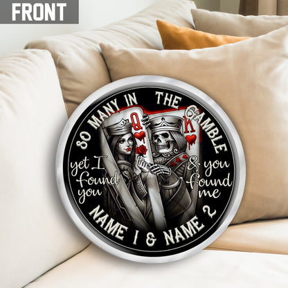 So Many In The Gamble - Personalized Poker Shaped Pillow