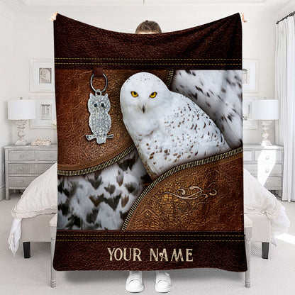 Snowy Owl - Personalized Owl Blanket