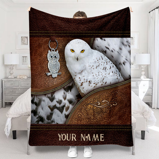 Snowy Owl - Personalized Owl Blanket