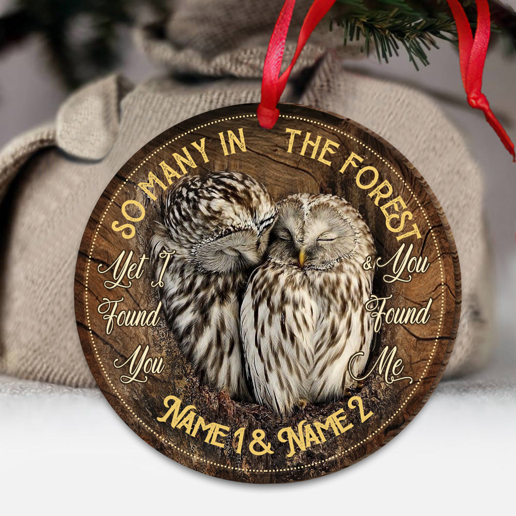 I Found You And You Found Me - Personalized Owl Ornament