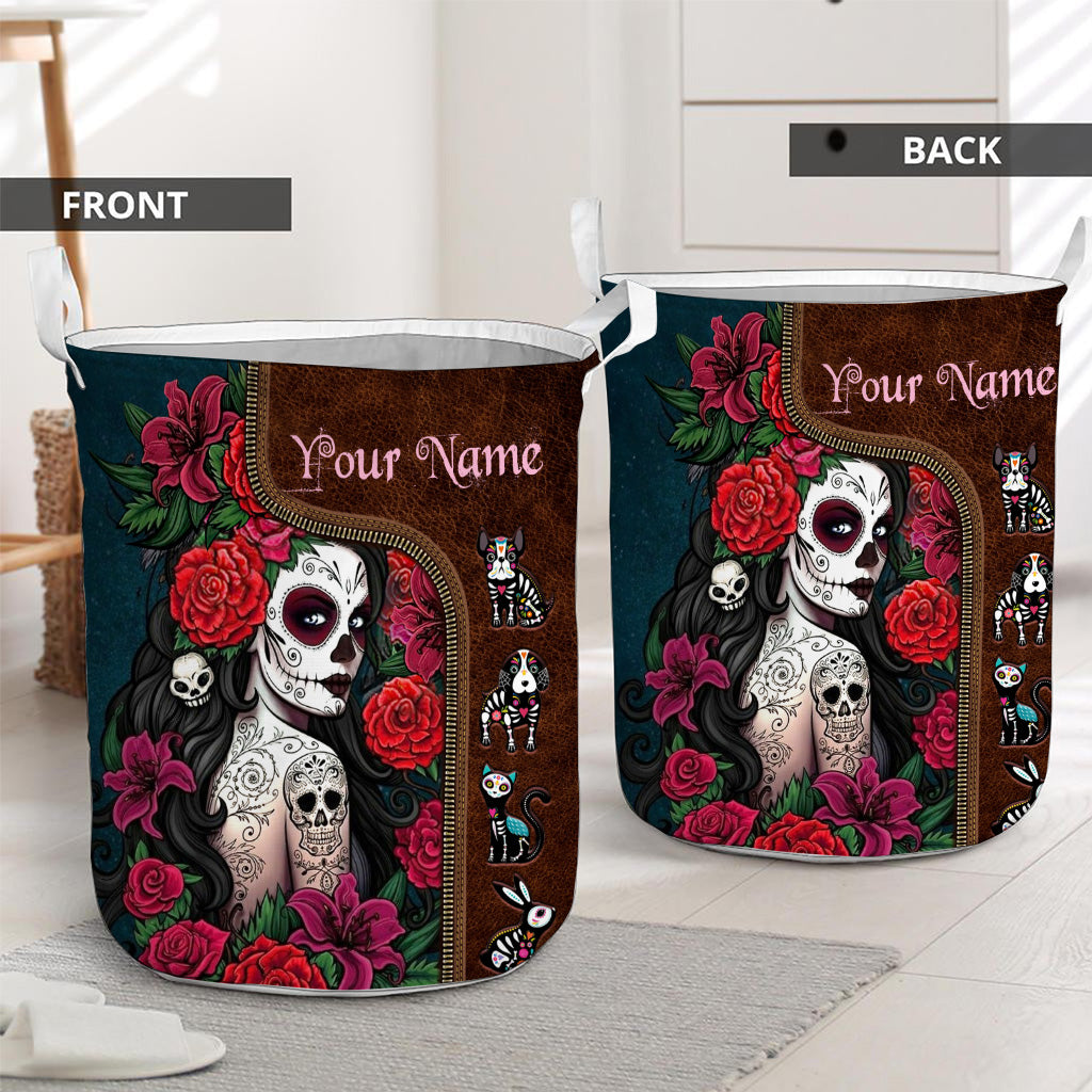 Day Of The Dead - Personalized Latina Women Storage Basket