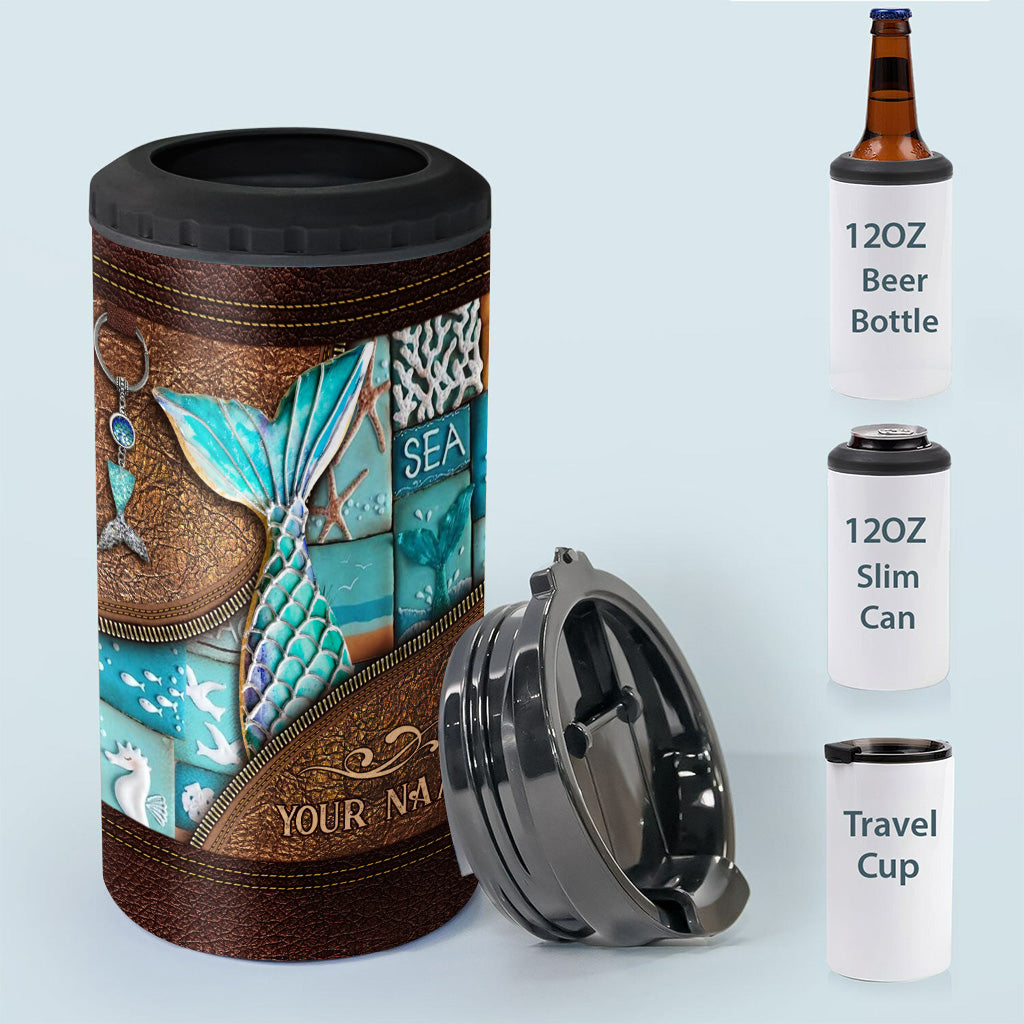 Love Mermaid - Personalized Mermaid Can Cooler