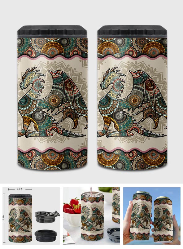 Mandala Dragon Pattern - Dragon Can Cooler